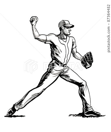 Baseball Art Baseball Player Pitcher Baseball Drawing 