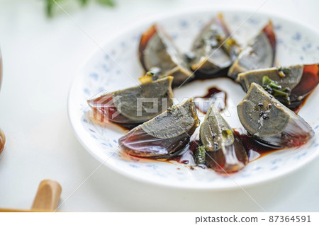 Chinese food appetizer century egg 87364591