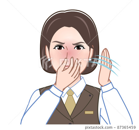 一個帶著氣味擺姿勢的女人 87365459