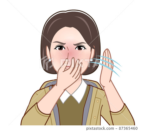 A woman who poses with a smell 87365460