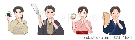 四個男人和女人用各種工具 四個男人和女人用各種工具 87365686