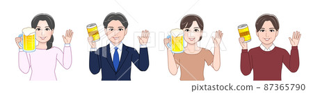 4 men and women with liquor 87365790