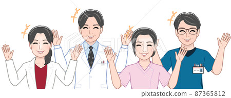 高級衛生工作者的男性和女性 87365812