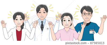 高級衛生工作者的男性和女性 87365813