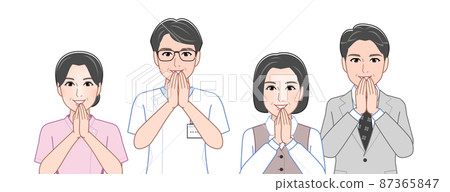 4 men and women of medical staff 87365847