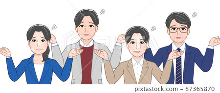 4個男人和女人一起工作 87365870