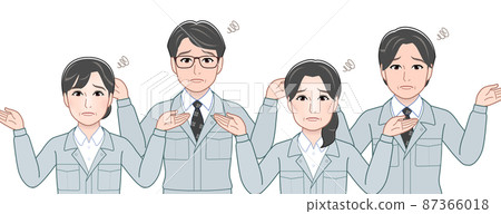穿著工作服工作的人 穿著工作服工作的人 87366018