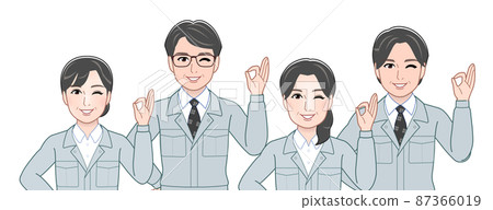 穿著工作服工作的人 穿著工作服工作的人 87366019