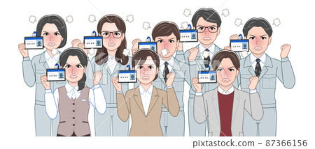 People in the company who have an employee ID card People in the company who have an employee ID card 87366156