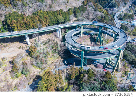 Aerial view "Shizuoka Prefecture" Kawazu Nanadaru Loop Bridge Aerial view "Shizuoka Prefecture" Kawazu Nanadaru Loop Bridge 87366194