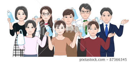 有塑料垃圾的人 87366345