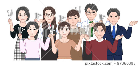 People with disposable trash People with disposable trash 87366395