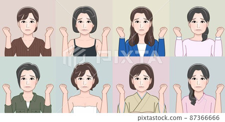 8 young women in various clothes 8 young women in various clothes 87366666