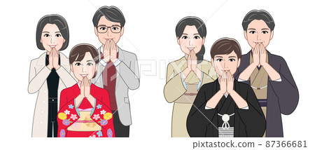 Adult-style male and female families Adult-style male and female families 87366681
