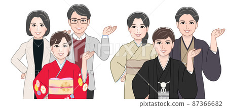 Adult-style male and female families Adult-style male and female families 87366682