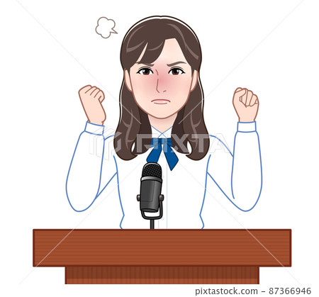 A high school student giving a speech A high school student giving a speech 87366946