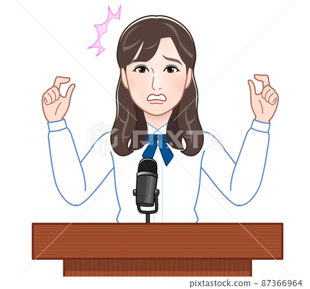 A high school student giving a speech A high school student giving a speech 87366964