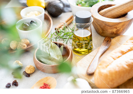 Kitchen with herbs Kitchen with herbs 87366965