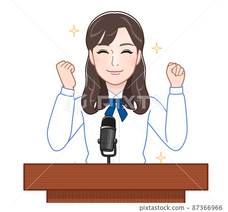 A high school student giving a speech A high school student giving a speech 87366966