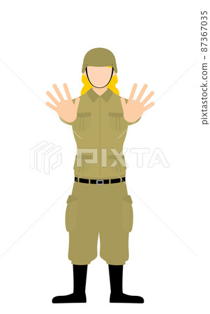 女兵姿勢，住手！雙手向前伸出 87367035