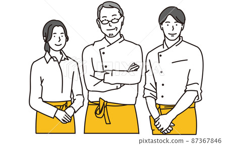 Asian clerk working in a restaurant 87367846