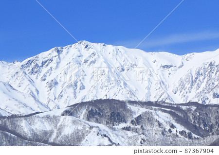 冬季北阿爾卑斯山的白馬山 冬季北阿爾卑斯山的白馬山 87367904