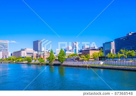 大阪Nakanoshima的城市景觀 大阪Nakanoshima的城市景觀 87368548