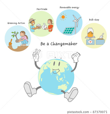 支持改變未來的行動的地球 87370071