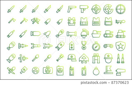illustration vector and logo Icon military weapon gradient style icon perfect. 87370623