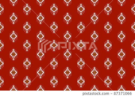 Geometric ethnic oriental seamless pattern traditional Design for background,carpet,wallpaper.clothing,wrapping,Batik fabric,Vector illustration.embroidery style - Sadu, sadou, sadow or sado 87371066