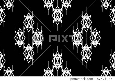 Geometric ethnic oriental seamless pattern traditional Design for background,carpet,wallpaper.clothing,wrapping,Batik fabric,Vector illustration.embroidery style - Sadu, sadou, sadow or sado 87371077