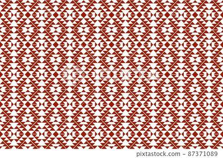 Geometric ethnic oriental seamless pattern traditional Design for background,carpet,wallpaper.clothing,wrapping,Batik fabric,Vector illustration.embroidery style - Sadu, sadou, sadow or sado 87371089