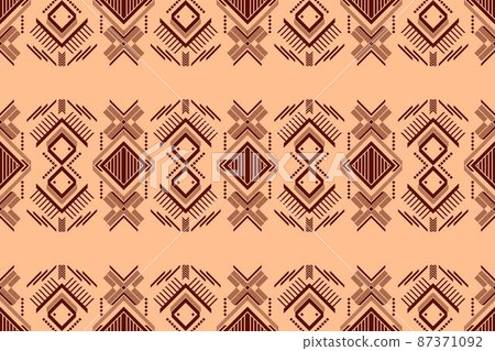 Geometric ethnic oriental seamless pattern traditional Design for background,carpet,wallpaper.clothing,wrapping,Batik fabric,Vector illustration.embroidery style - Sadu, sadou, sadow or sado 87371092