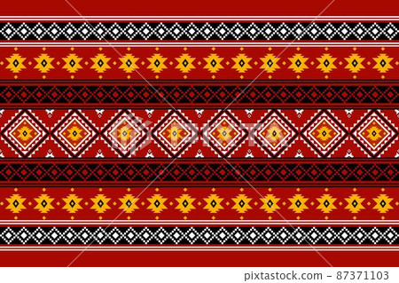 Geometric ethnic oriental seamless pattern traditional Design for background,carpet,wallpaper.clothing,wrapping,Batik fabric,Vector illustration.embroidery style - Sadu, sadou, sadow or sado Geometric ethnic oriental seamless pattern traditional Design for background,carpet,wallpaper.clothing,wrapping,Batik fabric,Vector illustration.embroidery style - Sadu, sadou, sadow or sado 87371103
