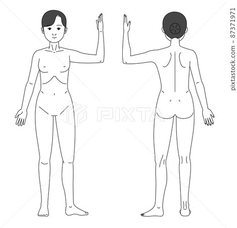 Human figure with left hand raised and left leg spread 87371971