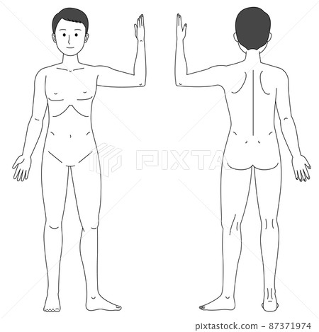 左手舉起左腿張開的人形 左手舉起左腿張開的人形 87371974