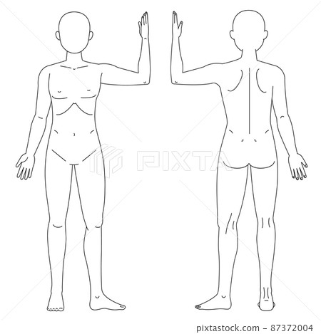 左手舉起左腿張開的人形 左手舉起左腿張開的人形 87372004