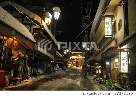 Shibu Onsen on a winter night Shibu Onsen on a winter night 87372180