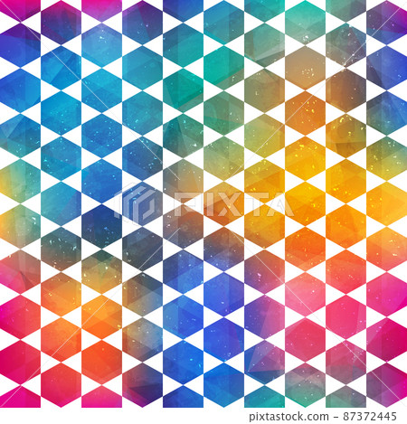 Colored mosaic pattern with grunge effect Colored mosaic pattern with grunge effect 87372445