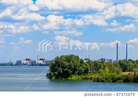 View of Zaporizhia Nuclear Power Station in Enerhodar, Ukraine View of Zaporizhia Nuclear Power Station in Enerhodar, Ukraine 87372879