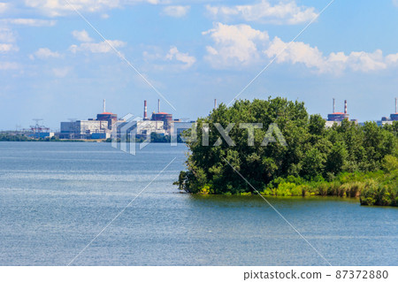View of Zaporizhia Nuclear Power Station in Enerhodar, Ukraine 87372880