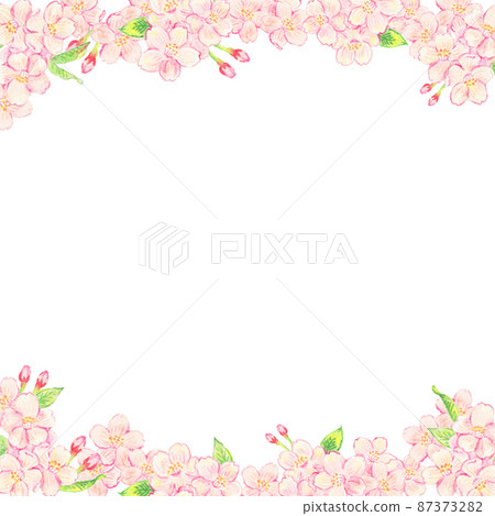 櫻花水彩鉛筆背景圖 櫻花水彩鉛筆背景圖 87373282