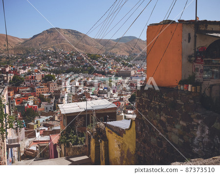 Cityscape seen from Guanajuato Hill, a tourist destination in Central America and Mexico 87373510
