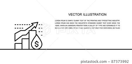 Vector oil price chart one line icon. Continuous one line 87373992