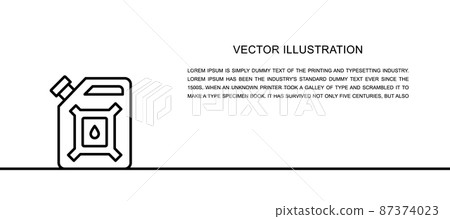 Vector oil gallon, gasoline canister, petrol jerrican one line icon. Continuous one line 87374023