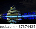 長野信州松本市燈飾松本城-水晶閃閃水鏡- 87374425