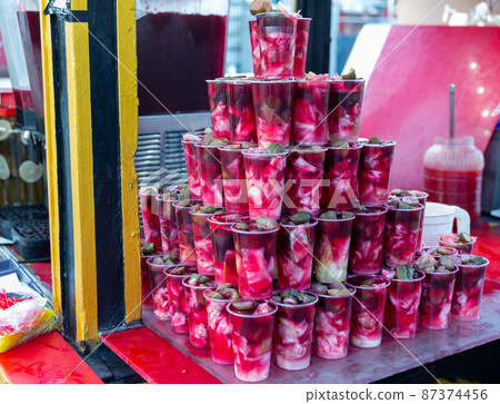 Turkish pickled vegetables in sour brine Salgam or Tursu for sale Turkish pickled vegetables in sour brine Salgam or Tursu for sale 87374456