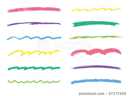 一組五顏六色的手寫線條 87375309