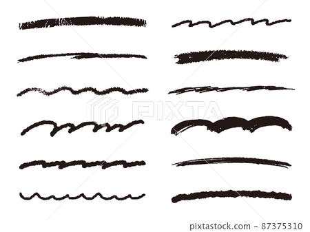 A set of black and white handwritten line material 87375310