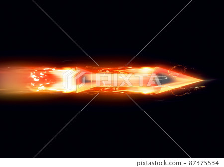 Illustration Of A Launched Rocket Missile - Stock Illustration ...